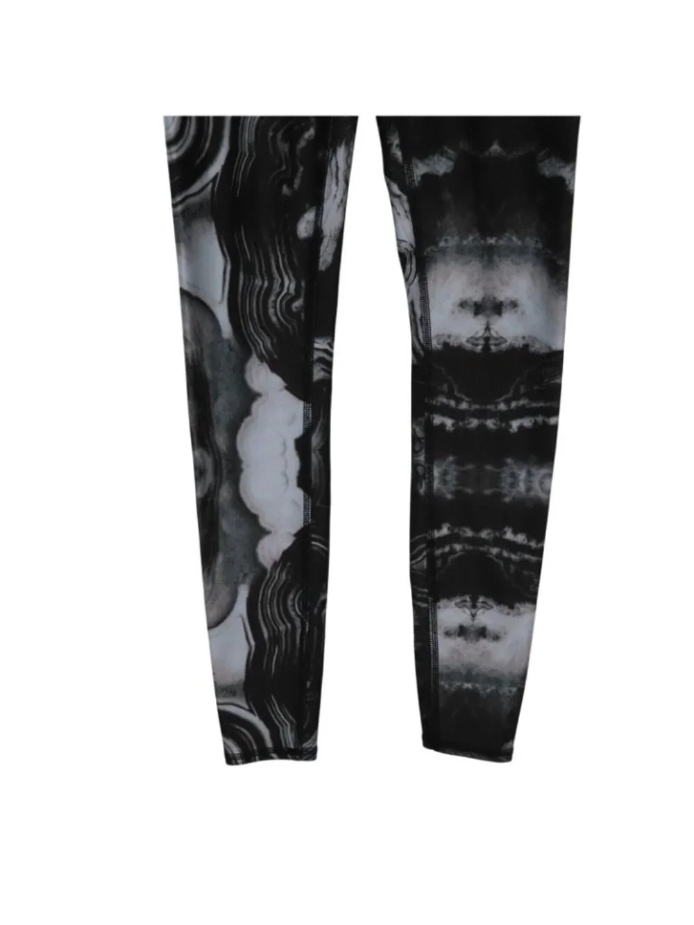 ALO Womens Small Black Gray Marble Swirl Kaleidoscope Leggings Athletic 3158